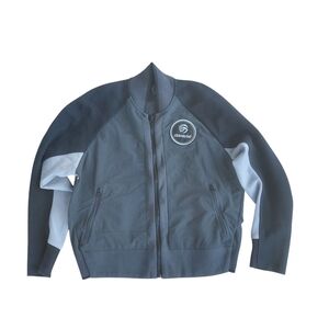 Adidas Black and Gray Varsity Jacket Sleek Athletic Design L